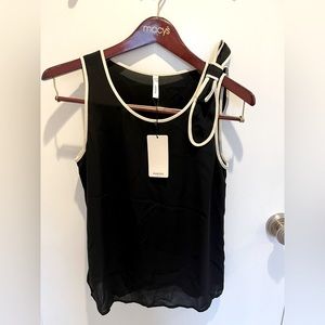 NWT Mango sheer top with bow, Size EUR S/US XS.